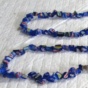 Millefiori Long Glass Bead Necklace